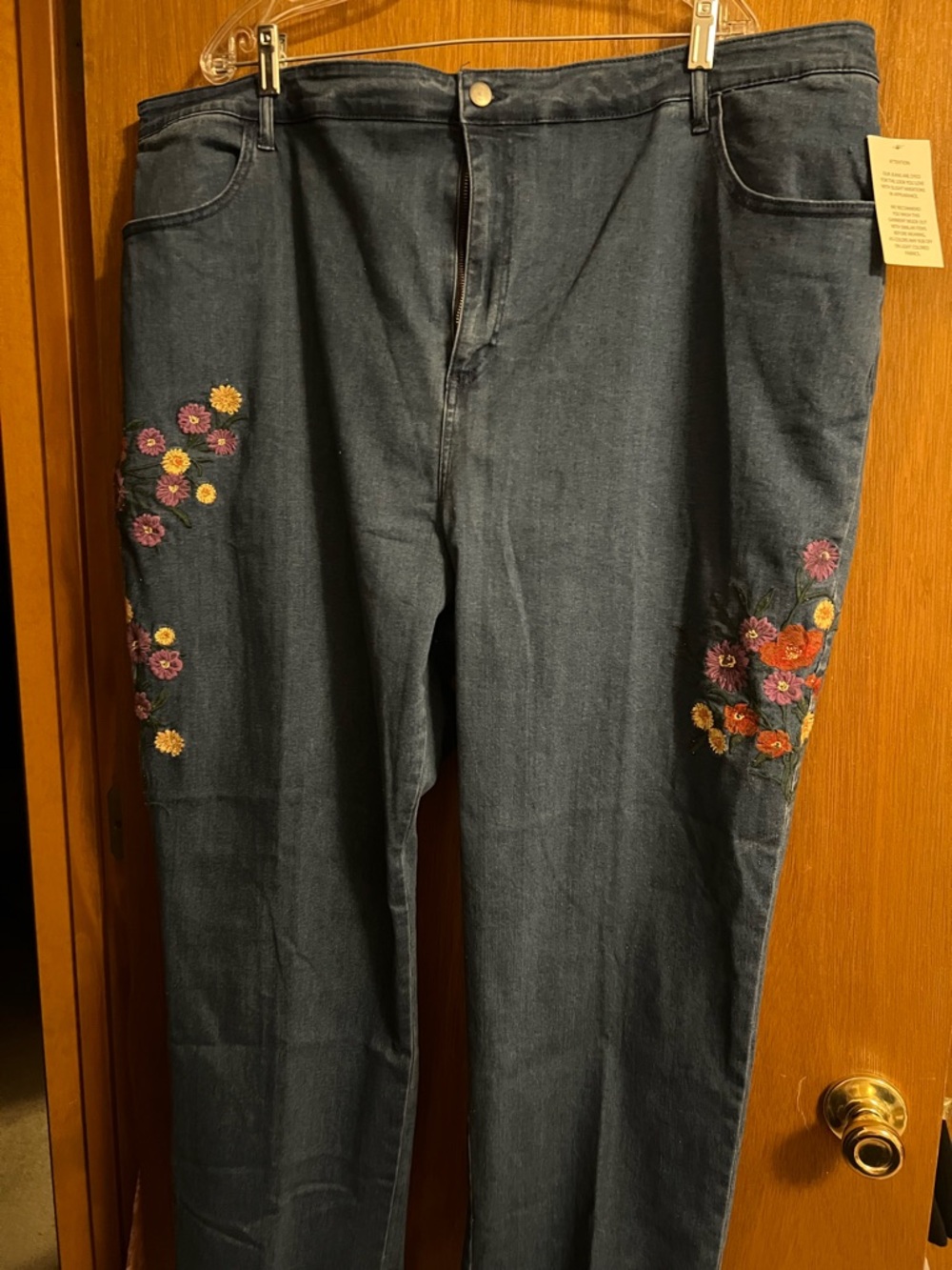 Blair 26W Dark Blue Women's Jeans with Floral Embroidery